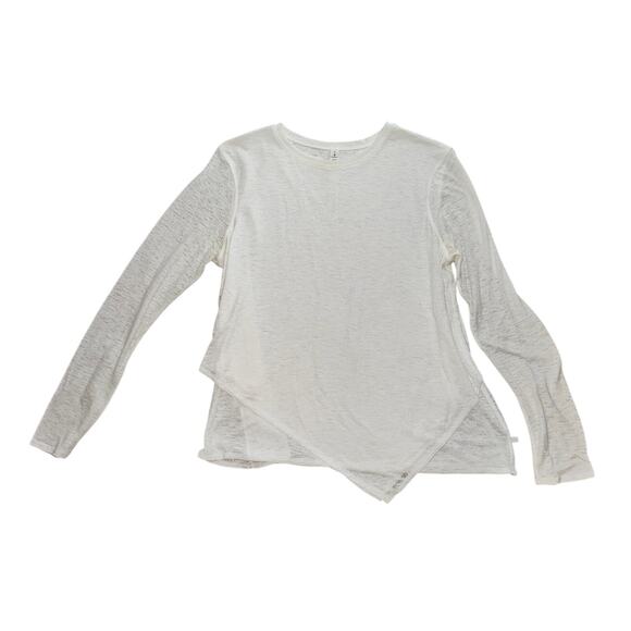 Lululemon Sweetest Day Long Sleeve Women's Size 8 White Burnout Layered - Picture 1 of 6